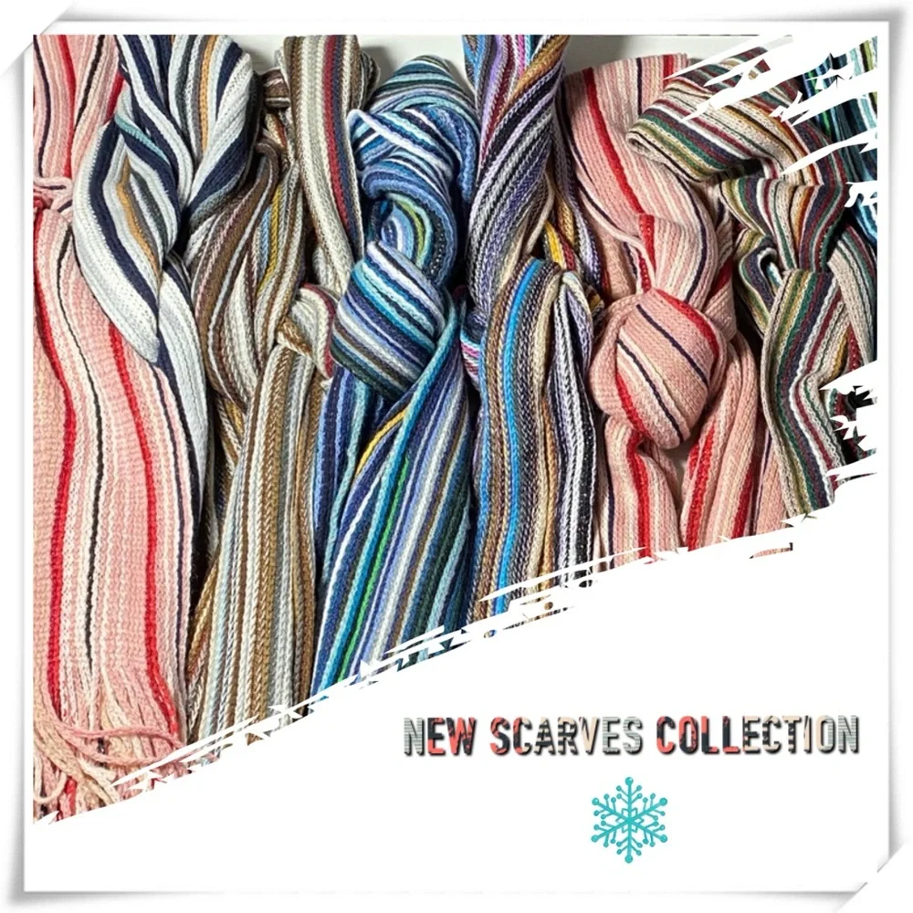 Colorful Striped Knit Scarves